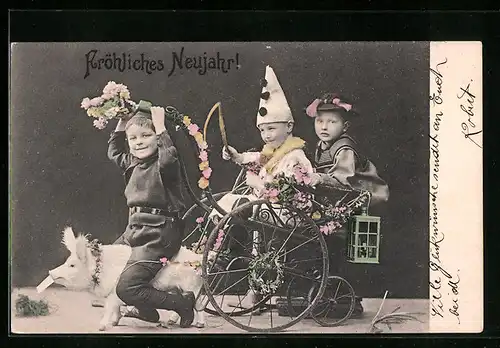 AK Schornsteinfeger sitzt auf Glücksschwein