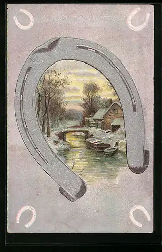 AK Hufeisen mit idyllischer Landschaft