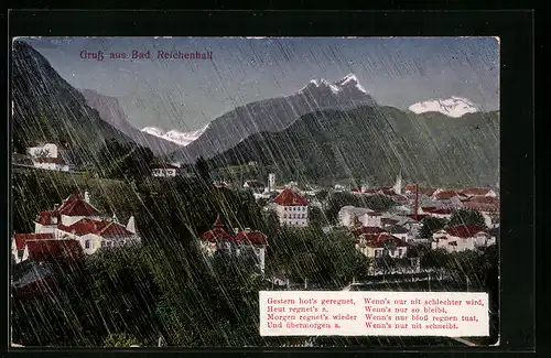 AK Bad Reichenhall, Teilansicht im Regen