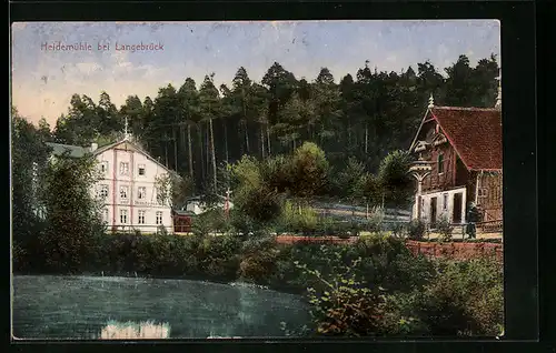AK Langebrück, Gasthaus zur Heidemühle
