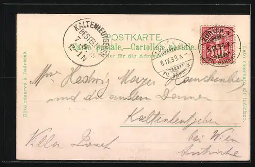 Lithographie Zürich, Ortsansicht, Bahnhof, Tonhalle