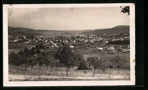 AK Revnice, Totalansicht, Blick über die Felder