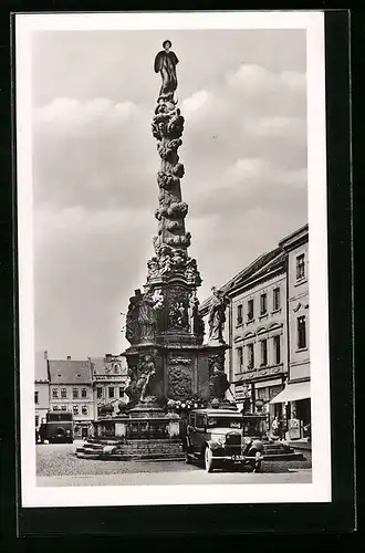 AK Kutná Hora, Platz mit Denkmal