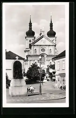 AK Stará Boleslav, Blick zur Kirche