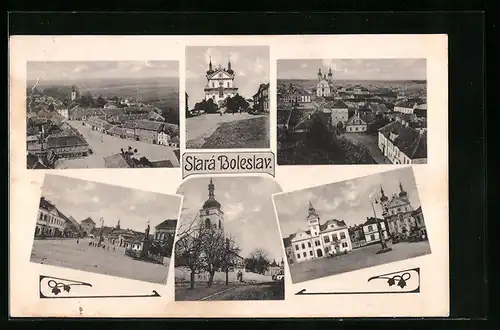 AK Stara Boleslav, Gebäudeansicht, Kirche, Denkmal