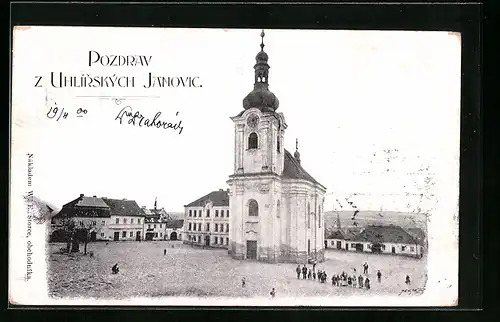 AK Uhlirske Janovice, Kostel, Namesti