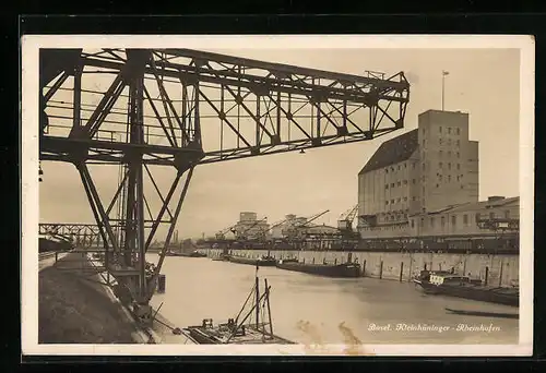 AK Basel, Kleinthüninger Rheinhafen