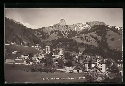 AK Les Avants-sur-Montreux, Ortsansicht mit Bergblick