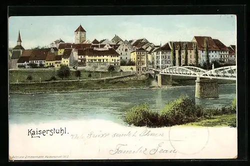 AK Kaiserstuhl, Ortsansicht mit Brücke