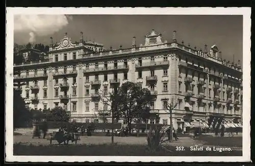 AK Lugano, Platz vor dem Grand Hotel