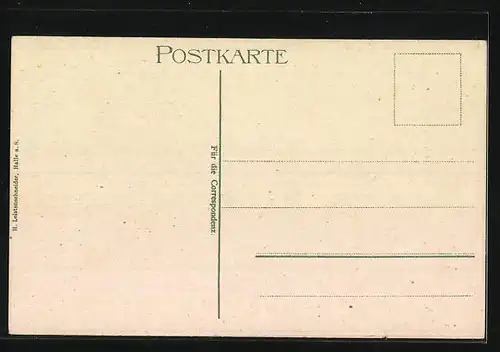 AK Halle a. S., Francksche Stiftungen und Strassenbahn, Denkmal