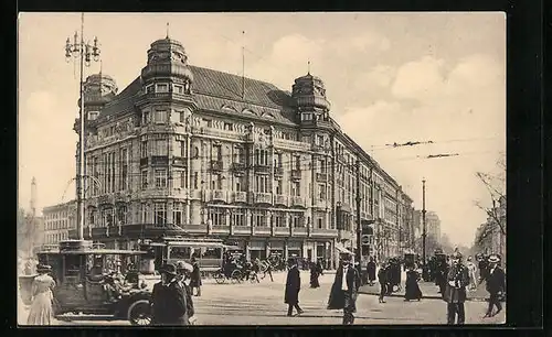 AK Berlin, Potsdamerplatz mit Strassenbahn und Autos