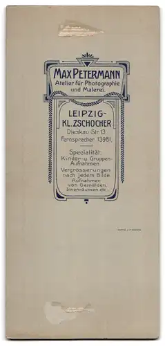 Fotografie Max Petermann, Leipzig-Kl. Zschocher, Dieskau-Str. 13, Junge Dame im Kleid mit Blumen