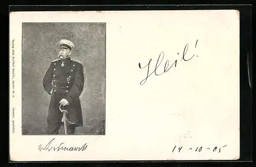 AK Fürst Bismarck in Uniform mit Degen