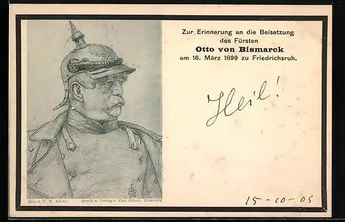 AK Beisetzung des Fürsten Bismarck am 16.3.1899 zu Friedrichsruh