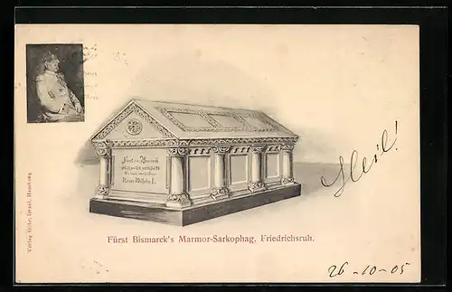 AK Friedrichsruh, Marmor-Sarkophag des Fürsten Bismarck