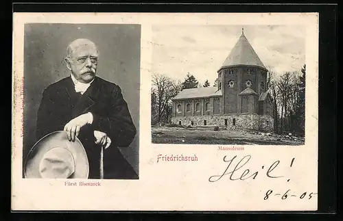 AK Friedrichsruh, Mausoleum des Fürsten Bismarck, Portrait