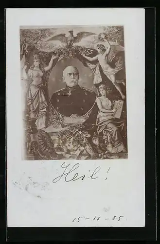 AK Portrait Fürst Otto von Bismarck, Germania, Aar, Engel