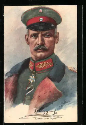 Künstler-AK Kronprinz Rupprecht von Bayern in Uniform