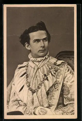 AK König Ludwig II. als Georgiritter