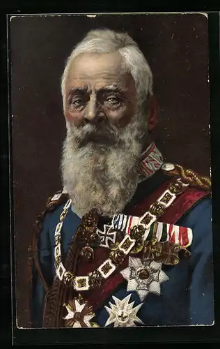 AK Prinzregent Luitpold mit zahlreichen Orden
