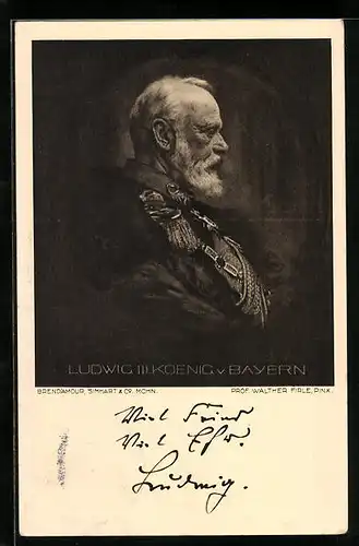 AK König Ludwig III. von Bayern in Uniform mit Orden