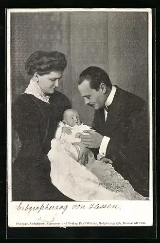 AK Königliche Familie von Hessen-Darmstadt mit Baby