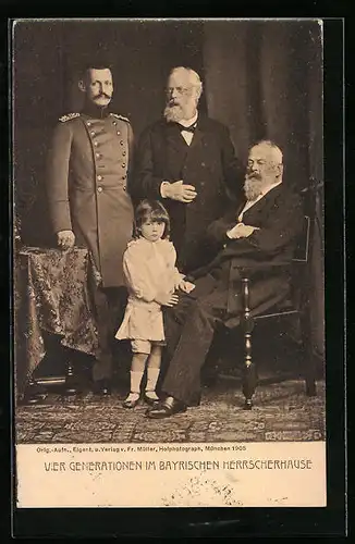 AK Vier Generationen im Bayrischen Herrscherhaus mit Prinzregent Luitpold