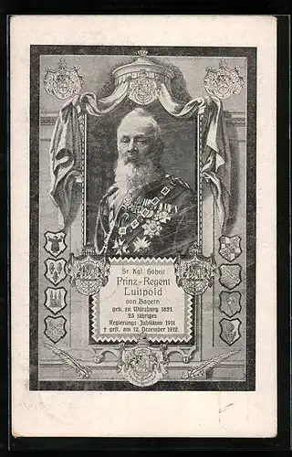 AK In Gedenken an Prinzregent Luitpold, gestorben am 12.12.1912