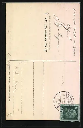 Künstler-AK Prinzregent Luitpold mit zahlreichen Orden