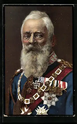 Künstler-AK Prinzregent Luitpold mit zahlreichen Orden