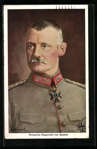 Künstler-AK Kronprinz Rupprecht von Bayern in Uniform