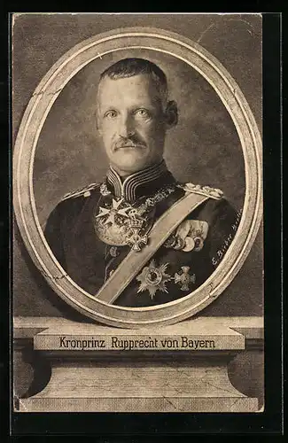 Künstler-AK Kronprinz Rupprecht von Bayern in Galauniform