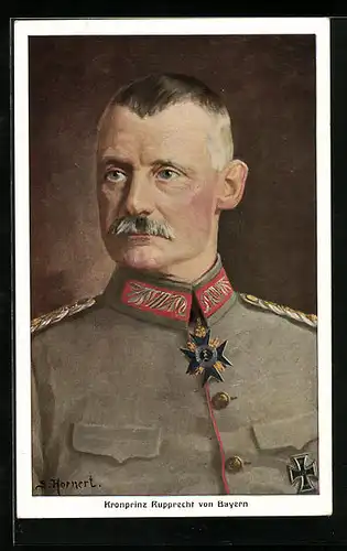 Künstler-AK Kronprinz Rupprecht von Bayern in Uniform
