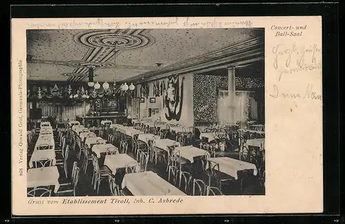 AK Neumünster, Gasthaus Etablissement Tivoli, Concert- und Ballsaal