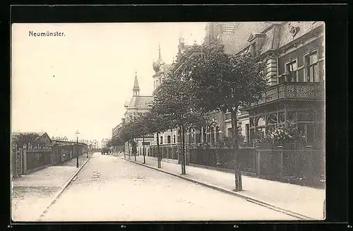 AK Neumünster, Strassenpartie mit Villen