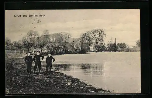 AK Bollingstedt, Knaben am See vor dem Ort