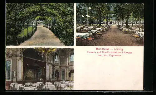 AK Leipzig, Gasthaus Bonorand, Gartenterrasse