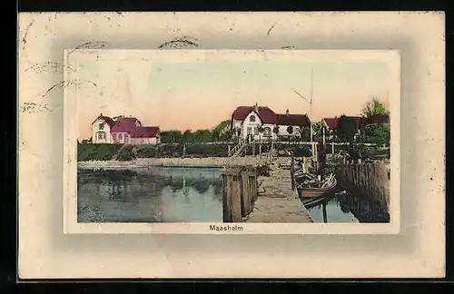 AK Maasholm, Ortsansicht mit Steg