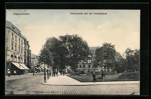 AK Neumünster, Gänsemarkt mit der Vereinsbank