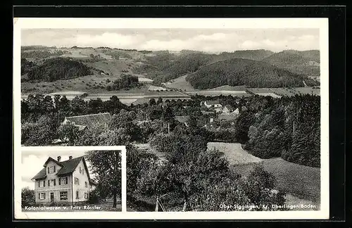 AK Ober-Siggingen b. Überlingen, Totalansicht, Kolonialwaren Rössler