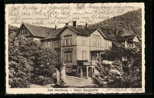 AK Bad Harzburg, Hotel Burgkeller im Sonnenschein