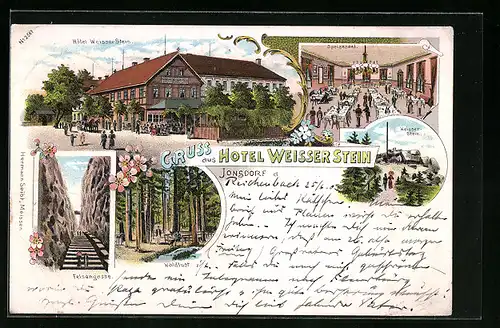 Lithographie Jonsdorf, Hotel Weisser Stein, Waldlust