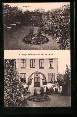 AK Süderbrarup, Gasthaus J. Bergs Wintergarten, Biergarten