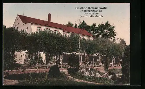 AK Kottmarwald bei Walddorf, Gasthof Kottmarschänke, Gartenansicht