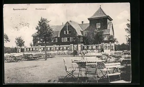 AK Speckenbüttel, Gasthof Bootshaus mit Garten
