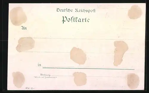 Lithographie Burg d. Magdeburg, Ortsansicht, Bahnhof, Breiteweg