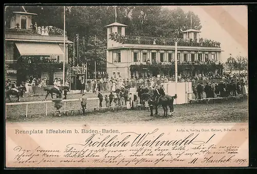 AK Iffezheim, Rennplatz während eines Pferderennens
