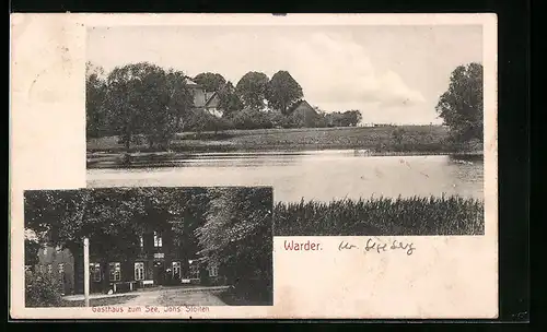 AK Warder, Gasthaus zum See, Johs. Stolten