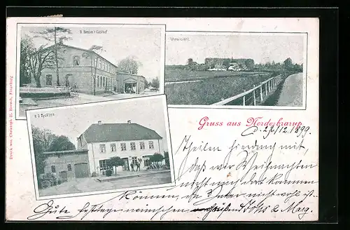 AK Norderbrarup, N. Hansen`s Gasthof und Gasthof von H. D. Tychsen